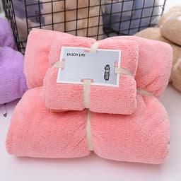 Set 2 Khăn tắm 34x75+70x140,siêu thấm chất liệu 100 cotton 120g+450g -143