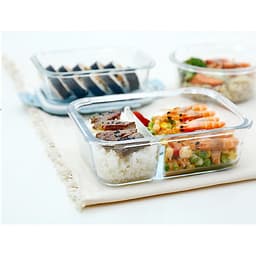 Bộ Hộp Cơm Thủy Tinh Giữ Nhiệt  Văn Phòng Cao Cấp - Kèm Túi Xách và Hộp Đựng Đũa Thìa Home Basics