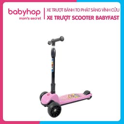 Xe trượt scooter Babyfast 3 bánh an toàn cho trẻ em của Babyhop chịu lực 90kg phù hợp cho cả bé trai và gái, bánh xe phát sáng vĩnh cửu, rèn luyện vận động, tăng chiều cao cho bé - Hàng chính hãng