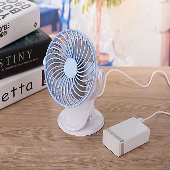 Quạt tích điện mini đa năng 2 trong 1 Công suất 4W, Dung lượng pin 2200mAh, Chân sạc Micro USB