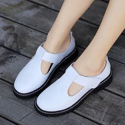 Giày lười nữ đế bằng da thật mềm mại với phụ nữ