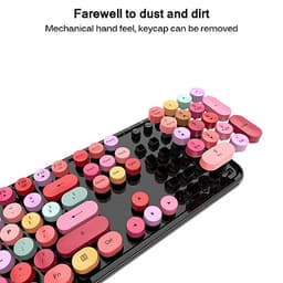 Bàn phím và chuột màu hỗn hợp trò chơi 2.4Ghz không dây Vintage Universal Bàn phím và bàn chơi game dành cho nữ