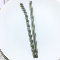 Ống Hút Thủy Tinh Lẻ Thẳng/Cong - Nhiều Màu - 20cm x 0.8cm