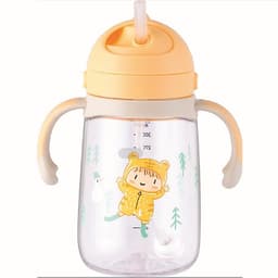 Bình tập uống nước cho bé Lock&Lock 240ml 350ml - Hàng chính hãng, chất liệu nhựa Tritan, có ống hút, có quai cầm, chống sặc, họa tiết ngẫu nhiên