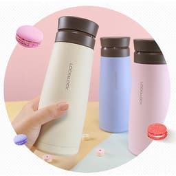 Bình Giữ Nhiệt Lock&Lock Macaron 450ml LHC4230 - Hàng Chính Hãng, Chất Liệu Thép Không Gỉ, Có Lưới Lọc Trà Tiện Dụng Kèm Ống Hút Inox 304