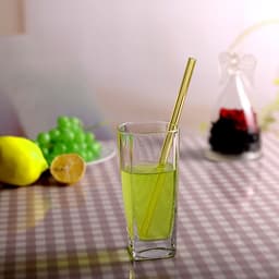 Ống Hút Thủy Tinh Lẻ Thẳng/Cong - Nhiều Màu - 20cm x 0.8cm