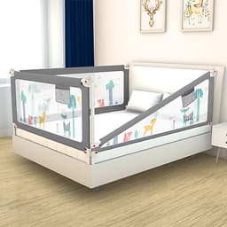 Thanh chắn giường cho bé an toàn cao cấp chống kẹt, cao tới 105cm, hạ được 1 góc, 24 nắc điều chỉnh mẫu mới nhất trượt lên xuống (Giá 1 thanh) 