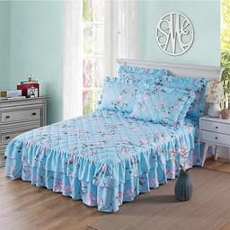 Ga Trải Giường Hai Lớp Họa Tiết Hoa Sang Trọng