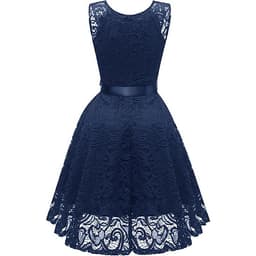 Đầm Ren Dự Tiệc Cổ Chữ V Sát Nách Thắt Lưng Công Chúa