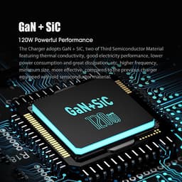 Củ sạc nhanh Baseus GaN 120W 120W PD3.0 QC3.0 SCP FCP 3 cổng sạc với 2 cổng Type-C và 1 cổng sạc mini cho laptop