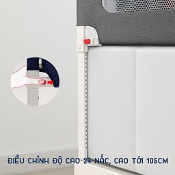 Thanh chắn giường cho bé an toàn cao cấp chống kẹt, cao tới 105cm, hạ được 1 góc, 24 nắc điều chỉnh mẫu mới nhất trượt lên xuống (Giá 1 thanh) 
