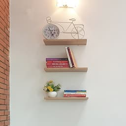 Bộ 3 Kệ Gỗ Trang Trí Treo Tường Giấu Chân 40cm x 15cm KT117  (Nhiều màu)