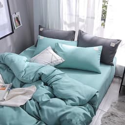 Bộ 4 món chăn ga gối cotton Tici cao cấp TC45 hàng đẹp (set gồm 1 ga, 1 chăn có khóa lồng được ruột, 2 vỏ gối)