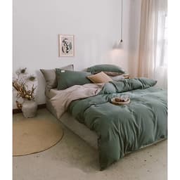 Bộ 4 món chăn ga gối cotton Tici cao cấp TC45 hàng đẹp (set gồm 1 ga, 1 chăn có khóa lồng được ruột, 2 vỏ gối)