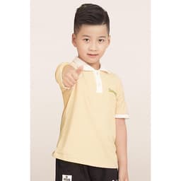 Áo thun cho bé trai phối màu cổ bẻ GUMAC AKA514