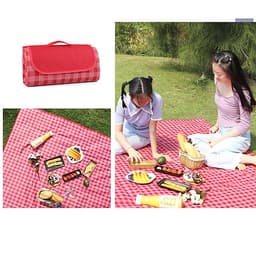 THẢM DÃ NGOẠI, DU LỊCH, PICNIC CAO CẤP - Chống thấm nước, họa tiết caro, gấp gọn tiện lợi - 2 kích thước khách chọn màu!