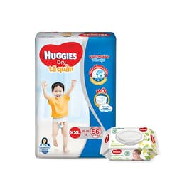 Tã quần Huggies Super Jumbo M74 - L68 - XL62 - XXL56 [Tặng khăn ướt 64 tờ] 