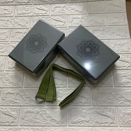 Bộ 2 gạch tập và 1 dây yoga cotton