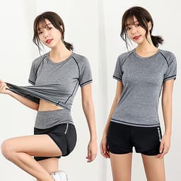 Bộ quần áo tập Gym nữ - Set quần đùi và áo thun thể thao tay ngắn