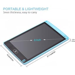 Portable 8 Inch LCD Writing Tablet Ultra-thin Electronic Drawing Board Reusable Handwriting Pad with Stylus Pen Erase