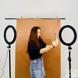 Khung giá treo phông nền chữ T chụp ảnh, livestream kích thước 2x2m (tặng kẹp)- Kèm phông nền