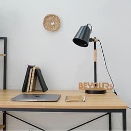 Bàn Làm Việc BEYOURs Neuly Table Gỗ Chân Sắt Phối Kệ Sách Đa Năng