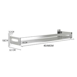 Kệ Đựng Gia Vị Nhà Bếp Tiện Lợi, Giá Treo Dụng Cụ Nhà Bếp Gắn Tường Chất Liệu Thép Không Gỉ Inox Cao Cấp (40cm/60cm)