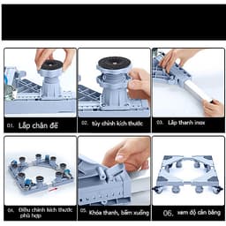 Chân đế máy giặt tủ lạnh inox cao cấp tải trọng 1000kg - hàng nhập khẩu