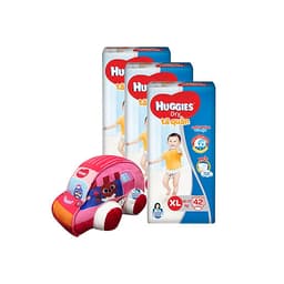 Combo 3 Tã quần HUGGIES DRY PANTS BIG JUMBO M54/L48/XL42/XXL38 [Tặng Xe bông]
