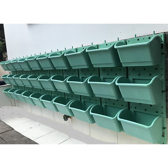 1m2 Vườn tường HOLO - Khung chậu nhựa trồng cây trồng rau trồng hoa trên tường - Nhiều màu (10 khung + 30 chậu)