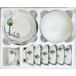 Bộ đồ ăn gốm sứ cao cấp 11 món :bát, đĩa, tô, chén  gốm sứ  