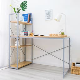 Bàn Làm Việc BEYOURs Neuly Table Gỗ Chân Sắt Phối Kệ Sách Đa Năng