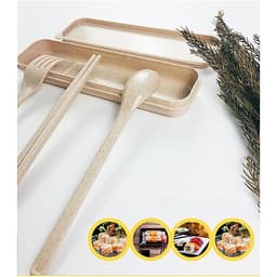 Bộ Hộp Cơm Thủy Tinh Giữ Nhiệt  Văn Phòng Cao Cấp - Kèm Túi Xách và Hộp Đựng Đũa Thìa Home Basics