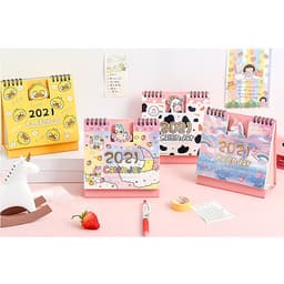 Lịch Để Bàn 2021 Siêu Dễ Thương Để Bàn Làm Việc Học Tập Tặng Kèm Sticker Trang Trí 