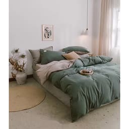 Bộ 4 món chăn ga gối cotton Tici cao cấp TC45 hàng đẹp (set gồm 1 ga, 1 chăn có khóa lồng được ruột, 2 vỏ gối)