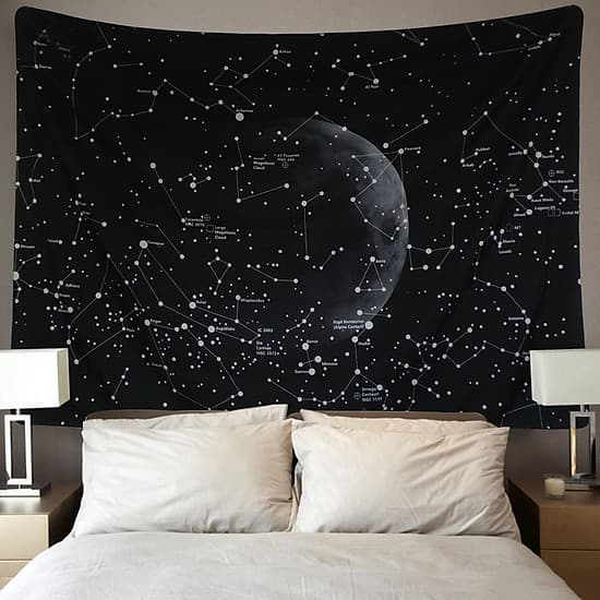 Thảm trang trí tranh vải treo tường họa tiết dải ngân hà bầu trời sao decor phòng nhà cửa, dán tường, cạnh giường