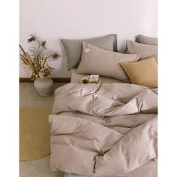 Bộ 4 món chăn ga gối cotton Tici cao cấp TC45 hàng đẹp (set gồm 1 ga, 1 chăn có khóa lồng được ruột, 2 vỏ gối)