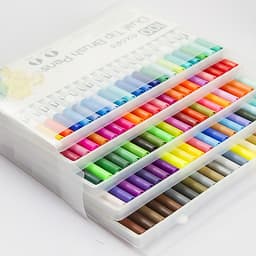 Dual Tip Brush Pens Art Markers Set Flexible Brush & 0.4mm Fineliner Tips Watercolor Color Pens Perfect for