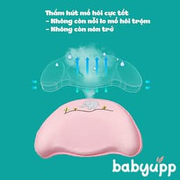 Gối cao su non chống méo đầu, bẹp đầu, nghẹo cổ, còm lưng cho bé. Gối cho trẻ sơ sinh Babyupp