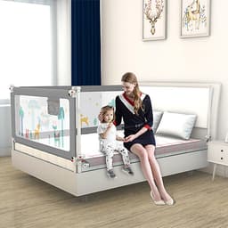 Thanh chắn giường cho bé an toàn cao cấp chống kẹt, cao tới 105cm, hạ được 1 góc, 24 nắc điều chỉnh mẫu mới nhất trượt lên xuống (Giá 1 thanh) 