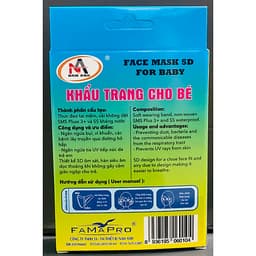 Khẩu Trang Y Tế 5D Trẻ Em Nam Anh - Hộp 10 cái