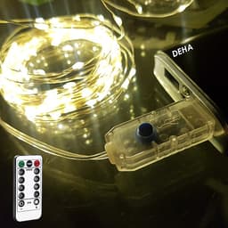 Dây đèn led đom đóm DEHA trang trí nguồn USB kèm điều khiển 8 chế độ nháy vàng nắng