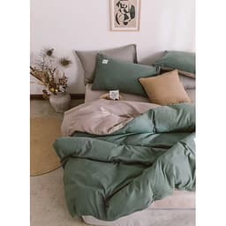 Bộ 4 món chăn ga gối cotton Tici cao cấp TC45 hàng đẹp (set gồm 1 ga, 1 chăn có khóa lồng được ruột, 2 vỏ gối)