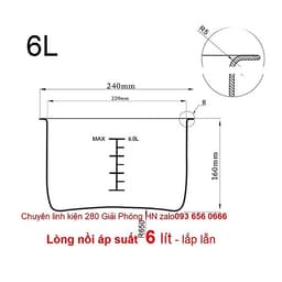 Lòng nồi áp suất Inox các loại dung tích