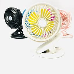 Quạt sạc mini xoay góc 720 độ đế kẹp đa năng hoặc đặt bàn pin 2000mAh an toàn với trẻ Double Pow F602C