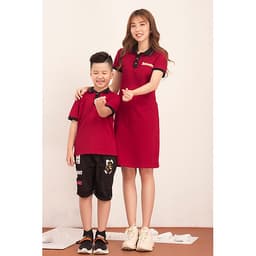 Áo thun cho bé trai phối màu cổ bẻ GUMAC AKA514