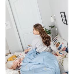 Bộ Chăn Ga Gối Cottong Poly Cá Trắng