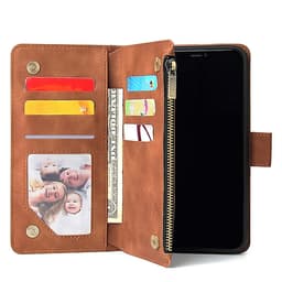 For iPhone 11 iPhone 11 pro iPhone 11 pro max PU Leather Side Magnetic Buckle Multi-card Bracket Full Protective Case with Zipper Wallet Style:iPhone 11 Pro