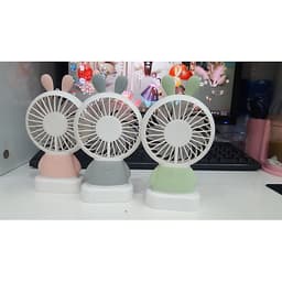 Quạt cầm tay mini hình tai gấu, thỏ dễ thương có tích hợp đèn led