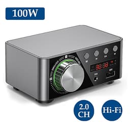 HIFI BT5.0 Digital Amplifier Mini Stereo Audio Amp 100W Dual Channel Sound Power Audio Receiver Stereo AMP USB AUX for